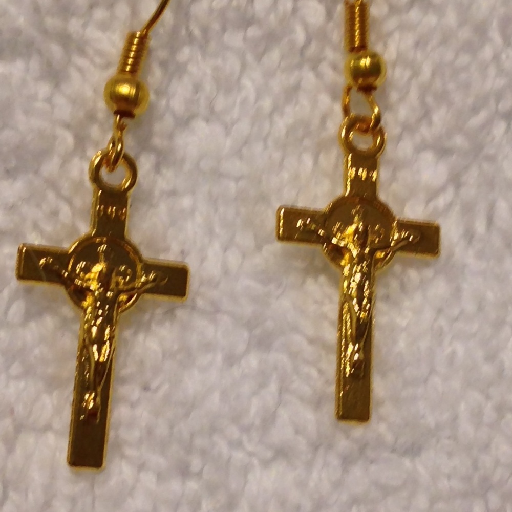 GOLD CROSS EARRINGS